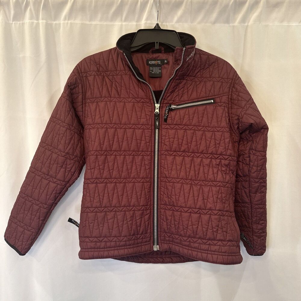 Kerrits Jacket Youth XL Burgundy Puffer Quilted Equestrian Riding